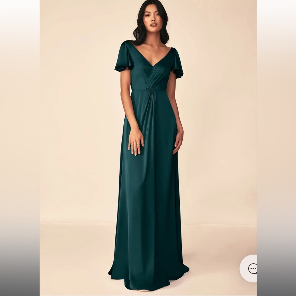 AZAZIE SOREN STRETCH SATIN DRESS Color Pine Green Size 2